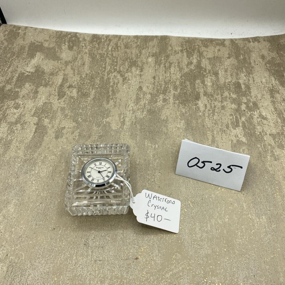 Waterford quartz clock crystal desk top Star Burst Rectangular Needs Battery